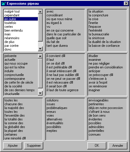 Enrichisez le vocabulaire du WordPipotron